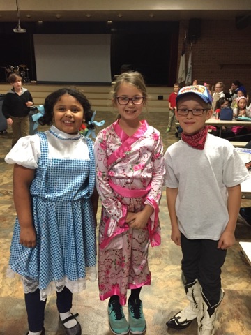 Dayspring Christian Academy students dress up for character day during spirit week.