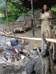 Students learn about the Wampanoag ways of life at Plimoth Plantation.