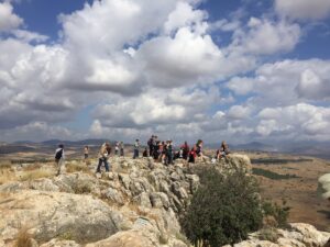 Dayspring Christian Academy seniors study at Mt. Arbel which overlooks the areas where most of Jesus' ministry took place. 