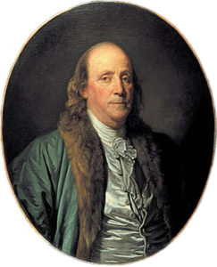 Painting of Framer Benjamin Franklin by Jean-Baptiste Greuze. Public Domain.