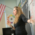 upper school teacher mrs. detweiler teaches her students
