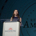 student shares oration at remember america speaker series