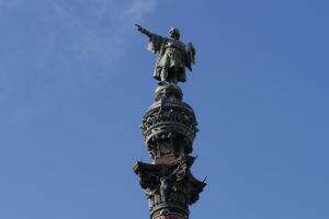 A statue of Christopher Columbus.