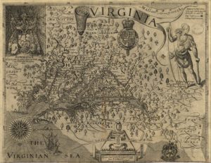 Captain John Smith's Map of America, 1624. Public Domain.