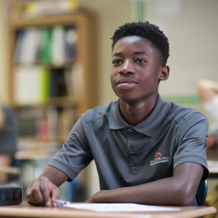 A middle school student at Dayspring Christian Academy in Mountville, PA.