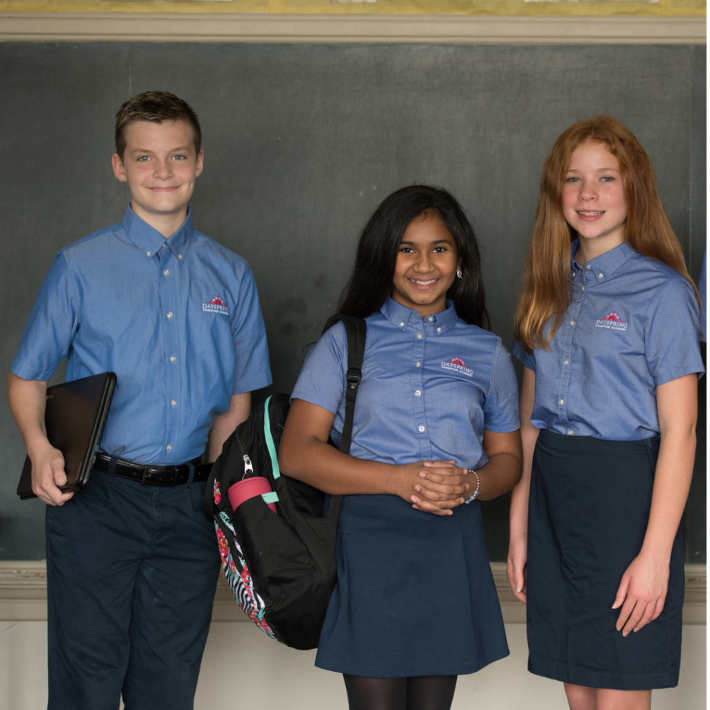 Christian middle school students smiling