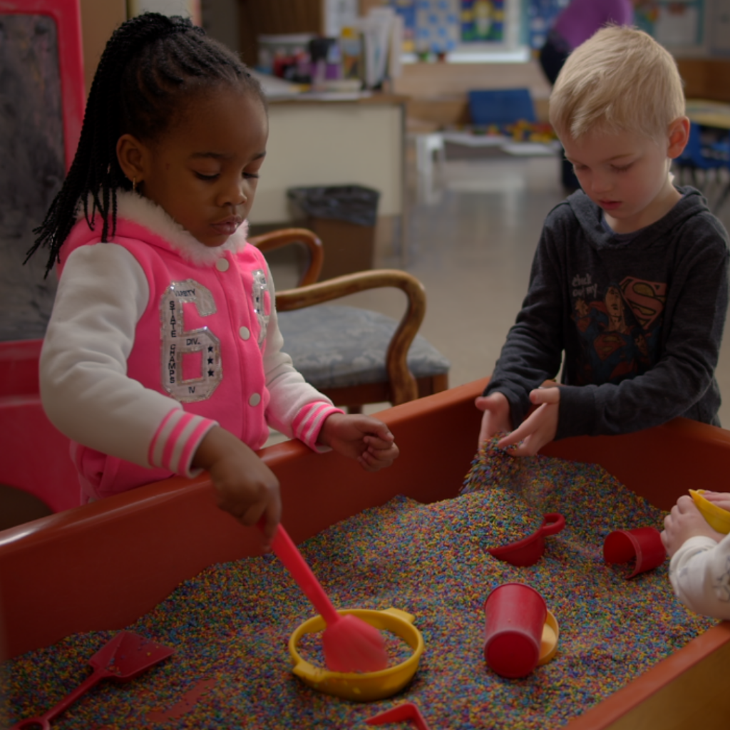 Two Christian Preschool Students Playing Together 
