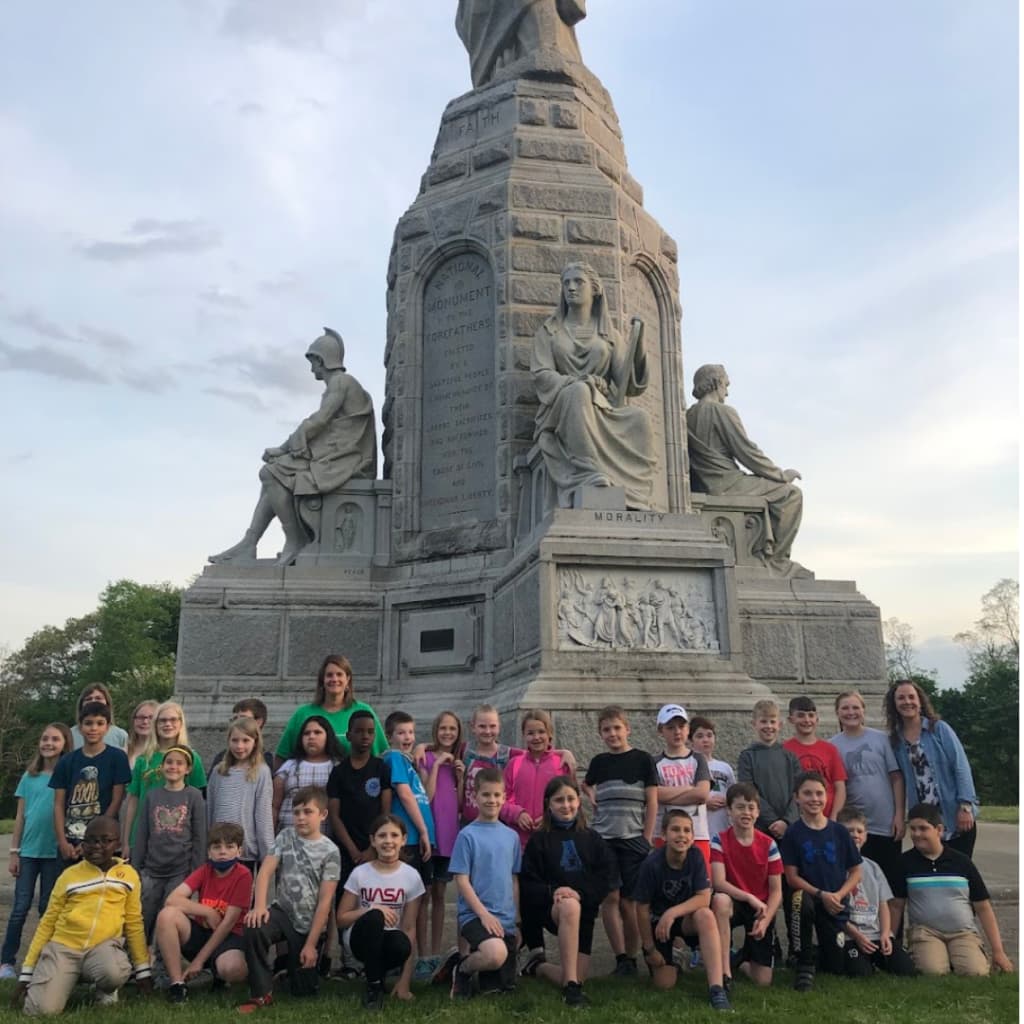 Dayspring Lower School students visiting Plymouth, MA