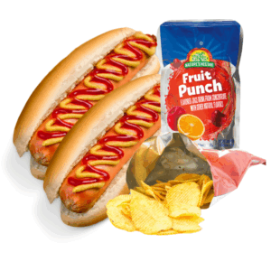 Two Hot Dog Meal