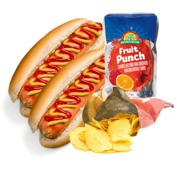 Two Hot Dog Meal