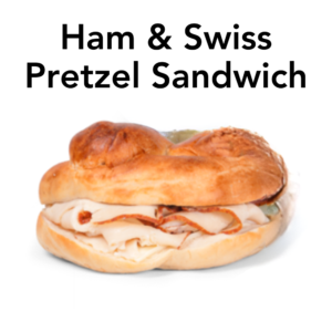 Ham and Swiss Pretzel Sandwich