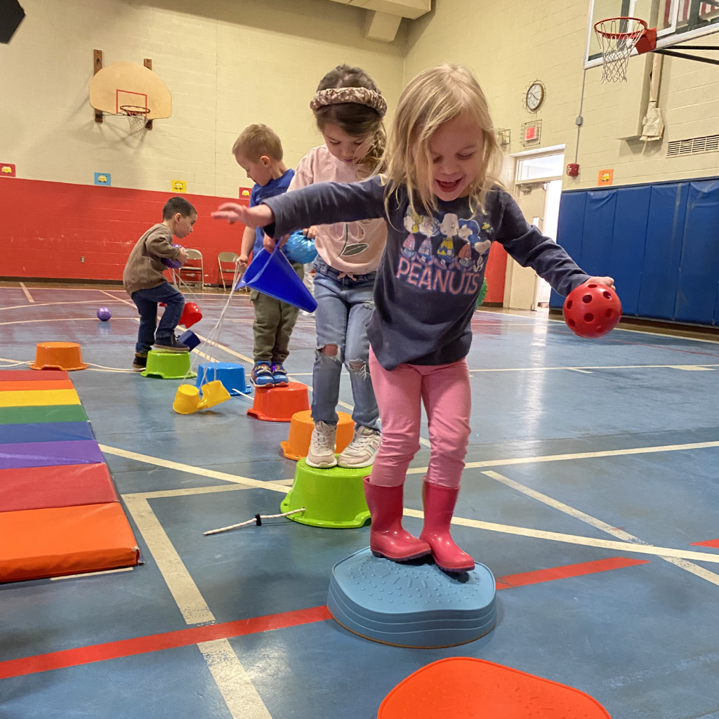 Preschool students playing at Dayspring Christian Academy in Lancaster, PA
